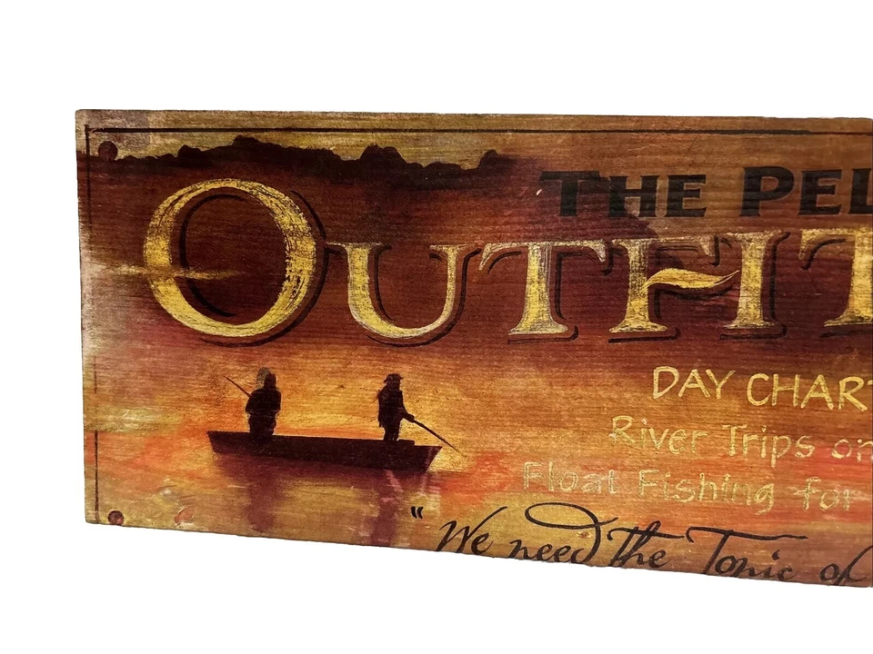 Letrero de madera Red Horse Signs diseños vintage Pelican Lake Outfitters Foto 4 de 4