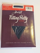 Hosiery 3x Hanes Fitting Pretty Queen Sheer Sandalfoot Pantyhose Classic Navy