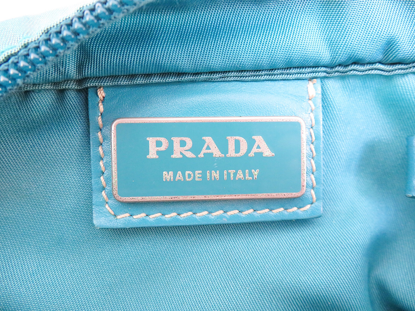 Authentic PRADA Turquoise Nylon Small Shoulder Cr… - image 14