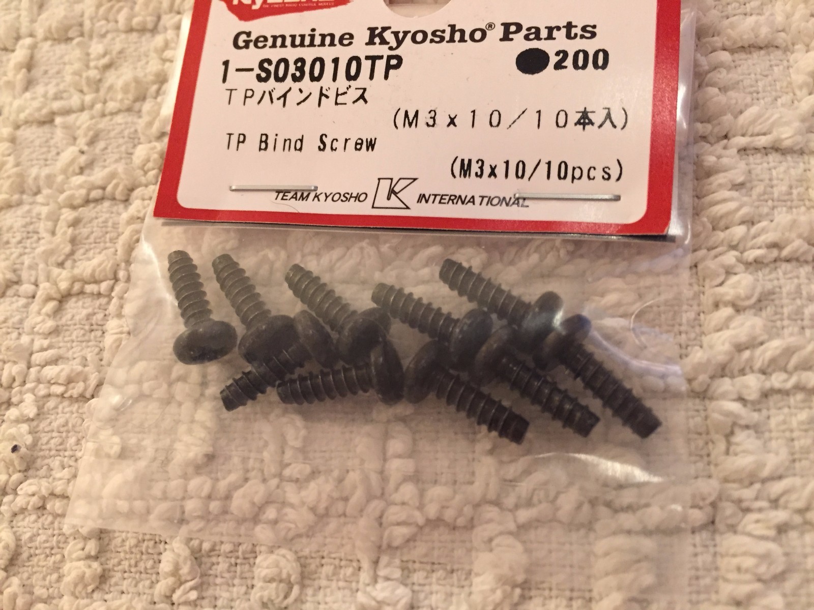 KYOSHO TP BIND SCREWS, 10 PIECES, M3 x 10mm, 1-S03010TP