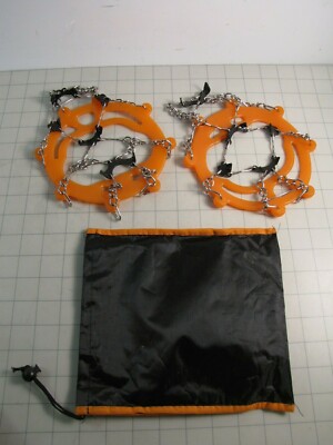 CosyZone Traction Cleats Micro Ice Spikes for Shoes Boots Orange M NEW