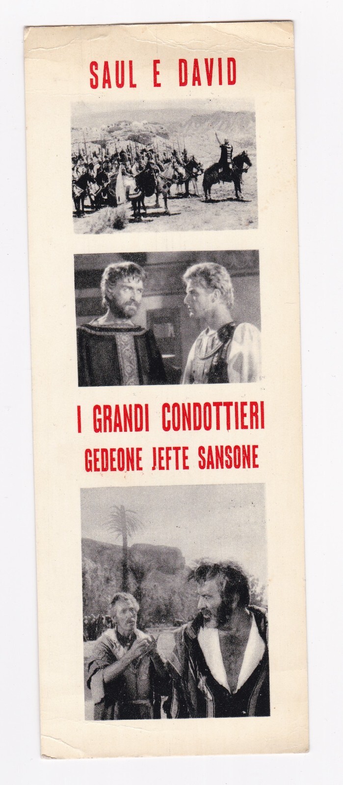 Segnalibro Pubblicità Bibbia i Grandi Condottieri Saul e David SCV3