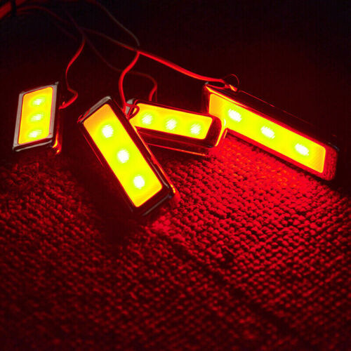 4x Manija de tazón de puerta de coche roja LED luz ambiente accesorios interiores. - Imagen 2 de 8