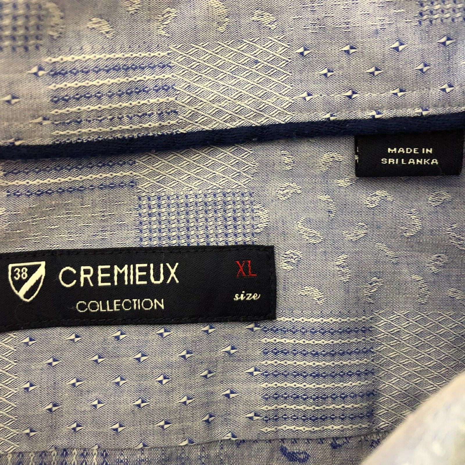 Cremieux XL Solid Blue Quilted Patchwork Button-U… - image 7