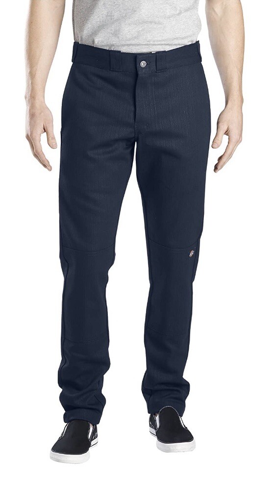 Dickies Men's Skinny Straight Double Knee Work Pant Navy