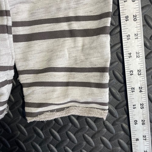 Vinatge Y2K Analog Gray Stripe Full Zip Hoodie Sweater Men's Size Small - Picture 8 of 9