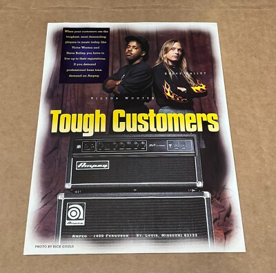 AMPEG AMPS - VICTOR WOOTEN & STEVE BAILEY  - 1998 Print Advertisement