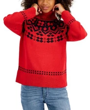 Tommy Hilfiger Women's Fair Isle Turtleneck Sweater J2XS0785 XS S M XXL