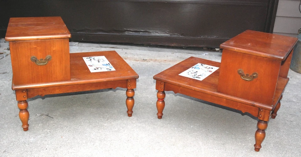 SIN ENVÍO (2) MESAS AUXILIARES DE CAMPO RANCHO RÚSTICO CARRIL INCRUSTACIONES ESTILO OCCIDENTAL EXCELENTES Foto 2 de 4