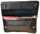Quality Full Grain Cow Hide Leather Tobacco Pouch. Black. Style: 11045. 50 gram.