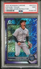 2022 Bowman Chrome Prospects  Ezequiel Tovar #BCP231 PRPL.SHMR.REFRACTOR PSA 9