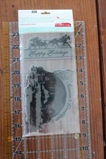HAMPTON ART IC0132 Seasons Greetings Happy Holidays Christmas Cling Stamps L