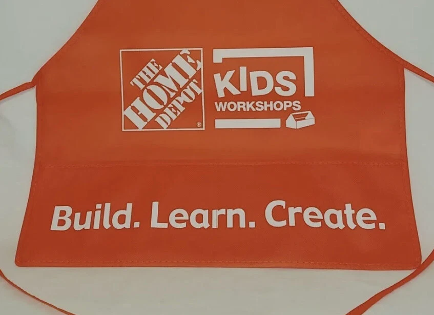 Home Depot Kids Workshop DELANTAL Construir Aprender Crear Niños Talla Naranja ¡NUEVO DIVERTIDO! Foto 4 de 4