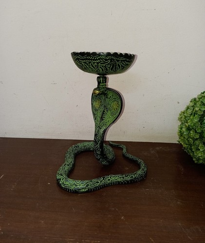 Python Serpent Statue Oil Diya Lamp Brass Reptiles Snake Sculpture Decor AJ181 - Picture 7 of 12
