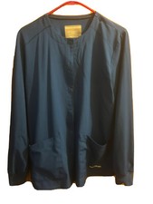Skechers Barco Women's Med Royal Blue Scrub Jacket Snap And Pockets