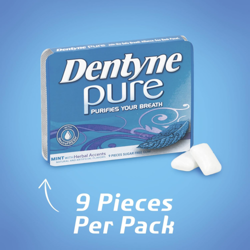 Dentyne Pure Mint mit pflanzlichen Akzenten zuckerfreier Kaugummi, 10 Packungen à 9 Stück 90 - Bild 3 von 18