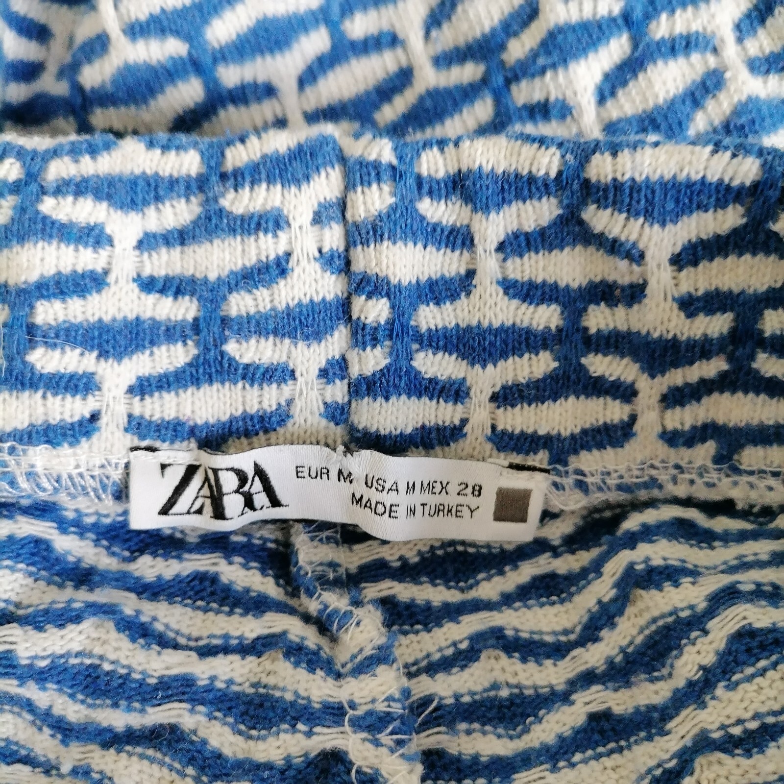 ALTRA Pantaloni da donna blu Zara stampa jacquard a gamba dritta taglia M