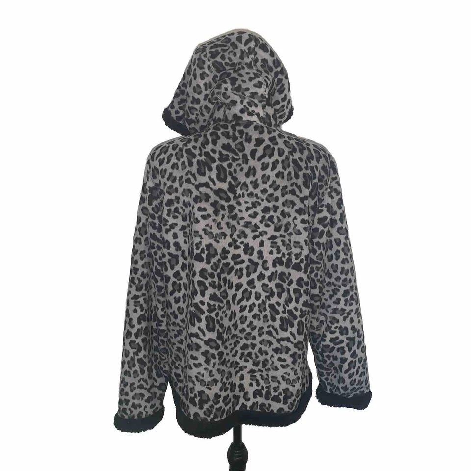 Abrigo de invierno para mujer Faded Glory estampado animal gris/negro talla 1X (16W) BB#1220 Foto 2 de 4