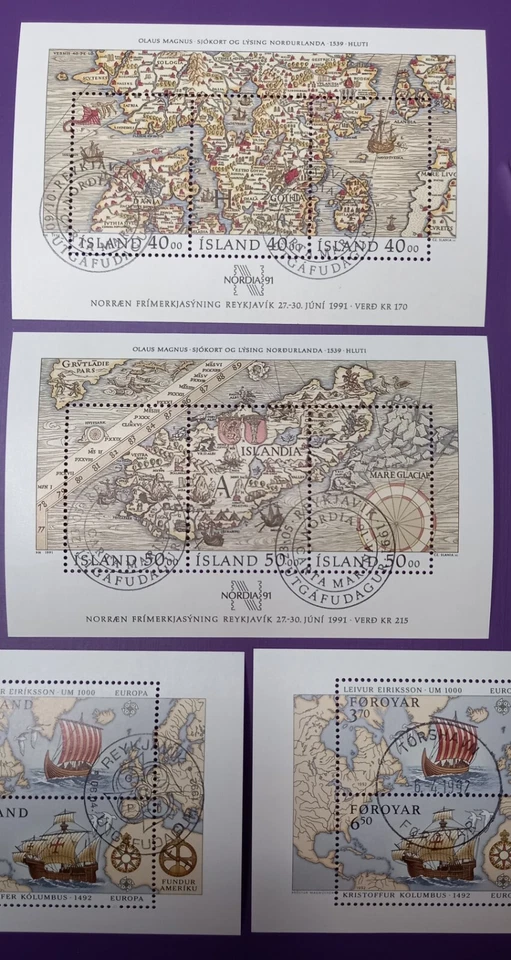 Iceland 🇮🇸 1991 Mini-sheet Stamps ×4 + FREE Shipping - Image 2 of 4