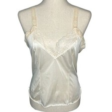 Vintage Camisole Silky Nylon Lace Trim NWT Made in USA Size Medium Peter Pan