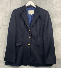 House Of Bruar Blazer Jacket Womens Uk 18 100% Cashmere Single Breast Navy