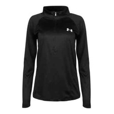 Under Armour UA Womens Tech Long Sleeve 1/2 Zip Pullover Shirt Black sz S NWT