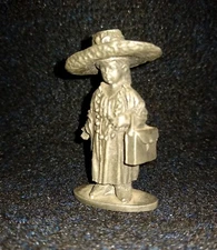 Miniature Pewter Hudson 2 Inch Wilson Figurine #675 - Vintage Girl Dressing Up 
