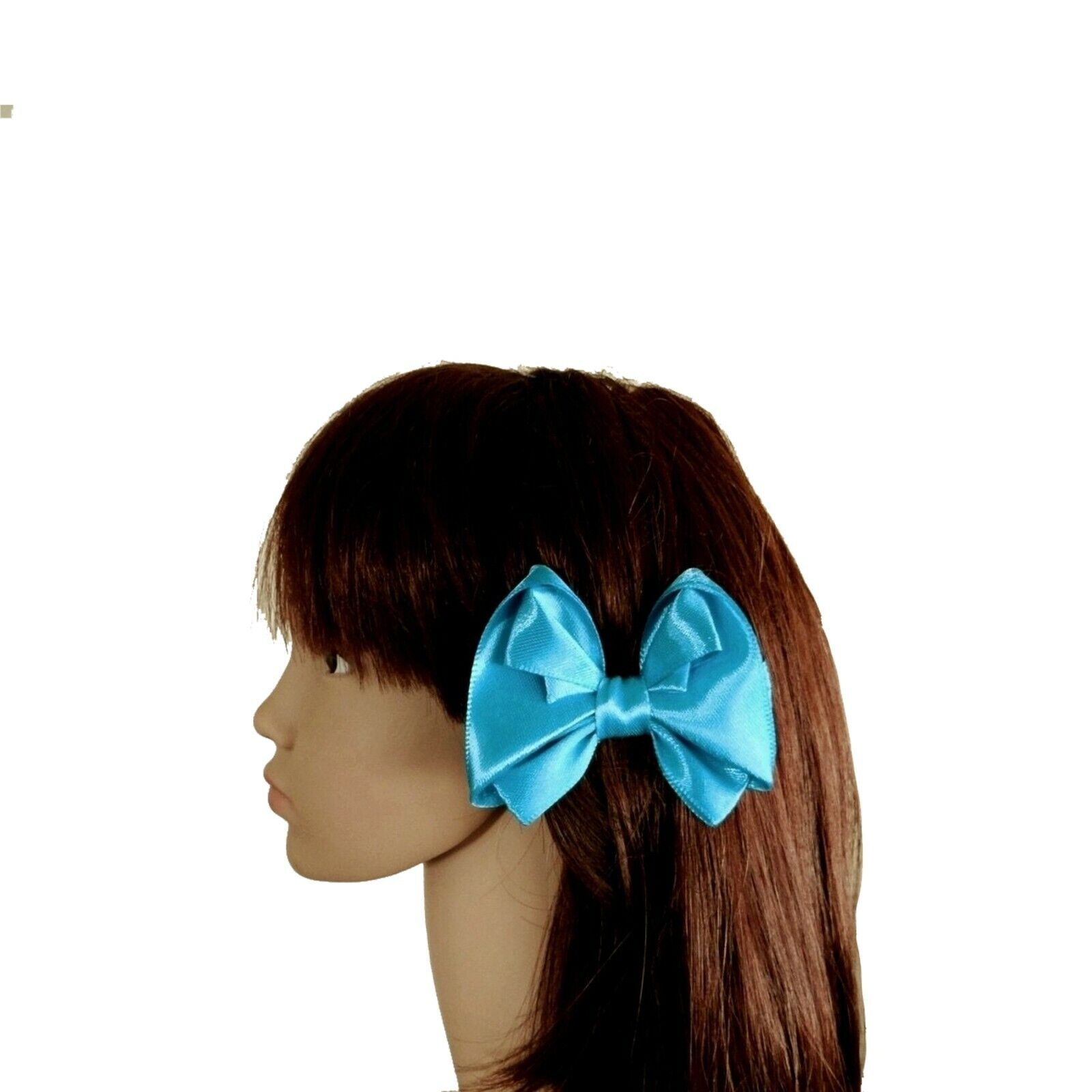 Sky Blue Hair Clip. Girl Hair Clip. Hair Bow Clip. Handmade Ribbon Hair Clip.  | eBay