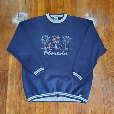 Vintage 90s Florida Beach Discus Athletic Pullover Sweatshirt XL USA Made 