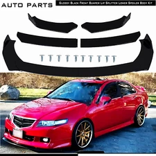 Front Bumper Lip Body Kit Spoiler Splitter Gloss Black For Acura TSX Sedan 04-14