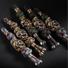 550 Paracord Knife Lanyard With Brass Hand Grenade Shape Bead Skull Bead