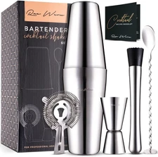 Boston Shaker Set Cocktail Shaker Bartender Barware Mixer Kit Muddler Double Jig