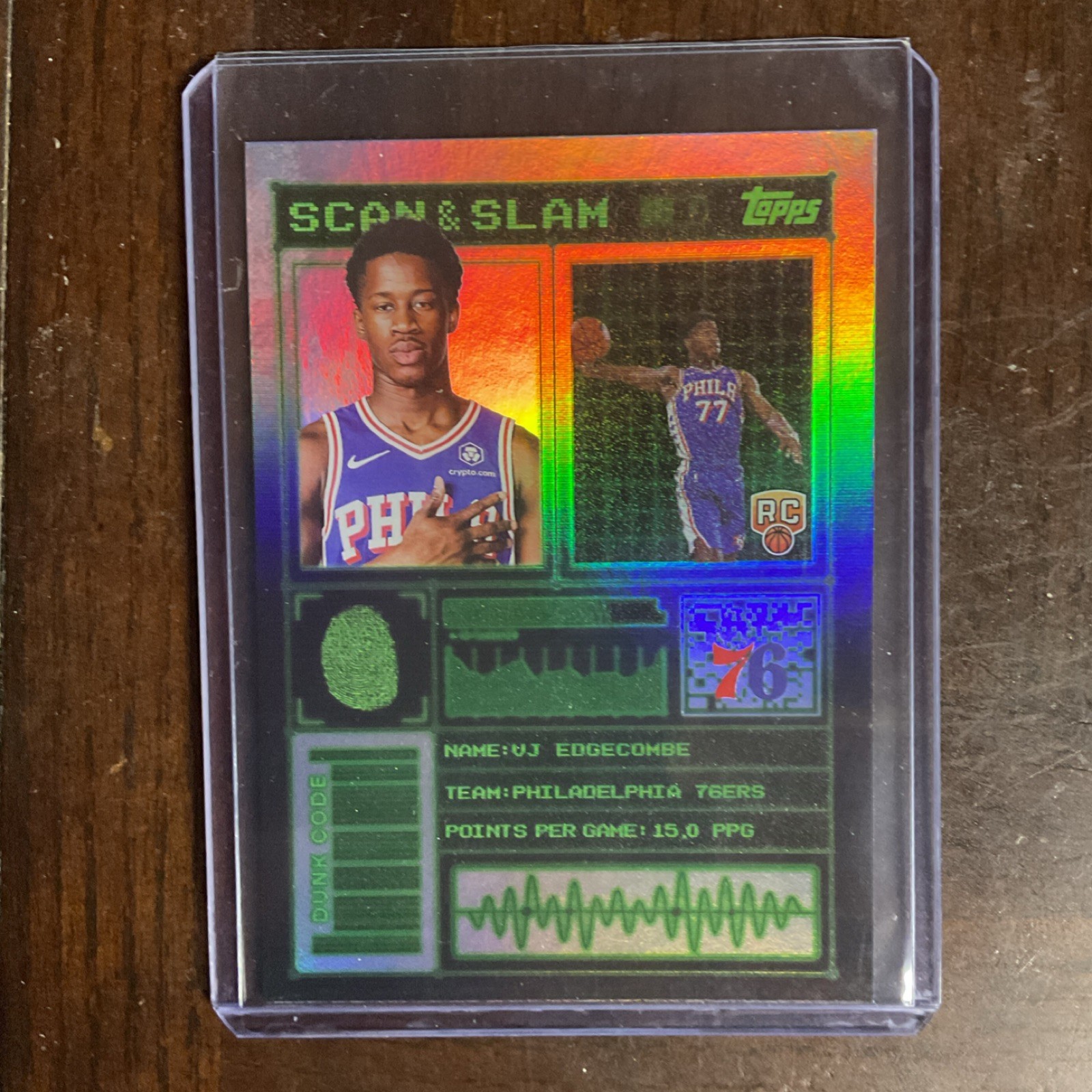 Topps 2025 Scan and Slam SS-28 VJ Edgecombe Rookie Insert 76ers NBA
