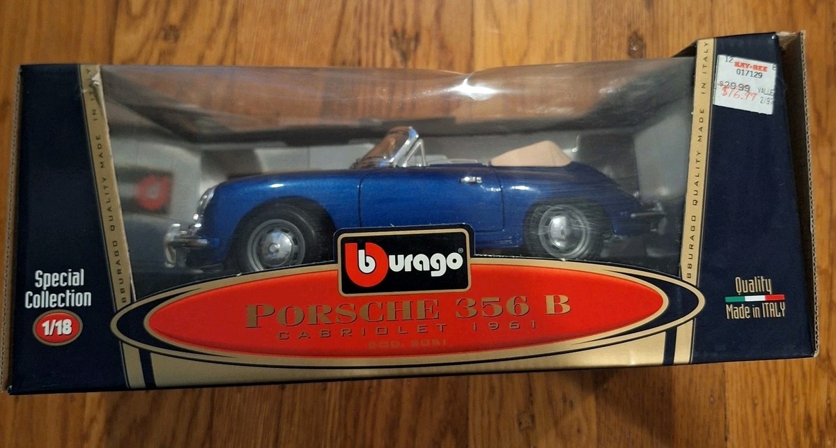 BBurago Burago Porsche 356B Cabriolet 1961 - LARGE 1/18 - Diecast