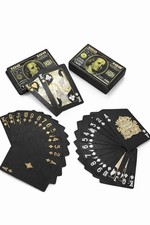 Black Real Gold Foil Playing Cards Deck Luxury $100 Dollar Design Poker Cards