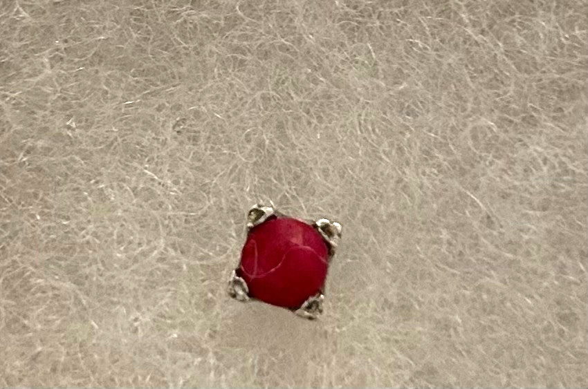 Single Red Ceylon Ruby Stud Earring Solid 925 Ste… - image 4