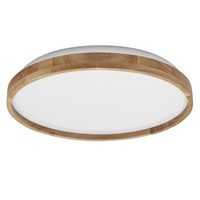 Led Deckenleuchte Holz Metall Osram 3000 K Click-Dim Ø29,5Cm Deckenlampe Flur