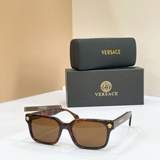 Versace VE2196 Rectangle Sunglasses Havana Acetate Frame Brown Lens 55-19-148