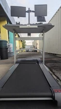 Office Treadmill Work Station W/Adjustable Quad Monitor Rack.LifeSpan TR 1200 DT