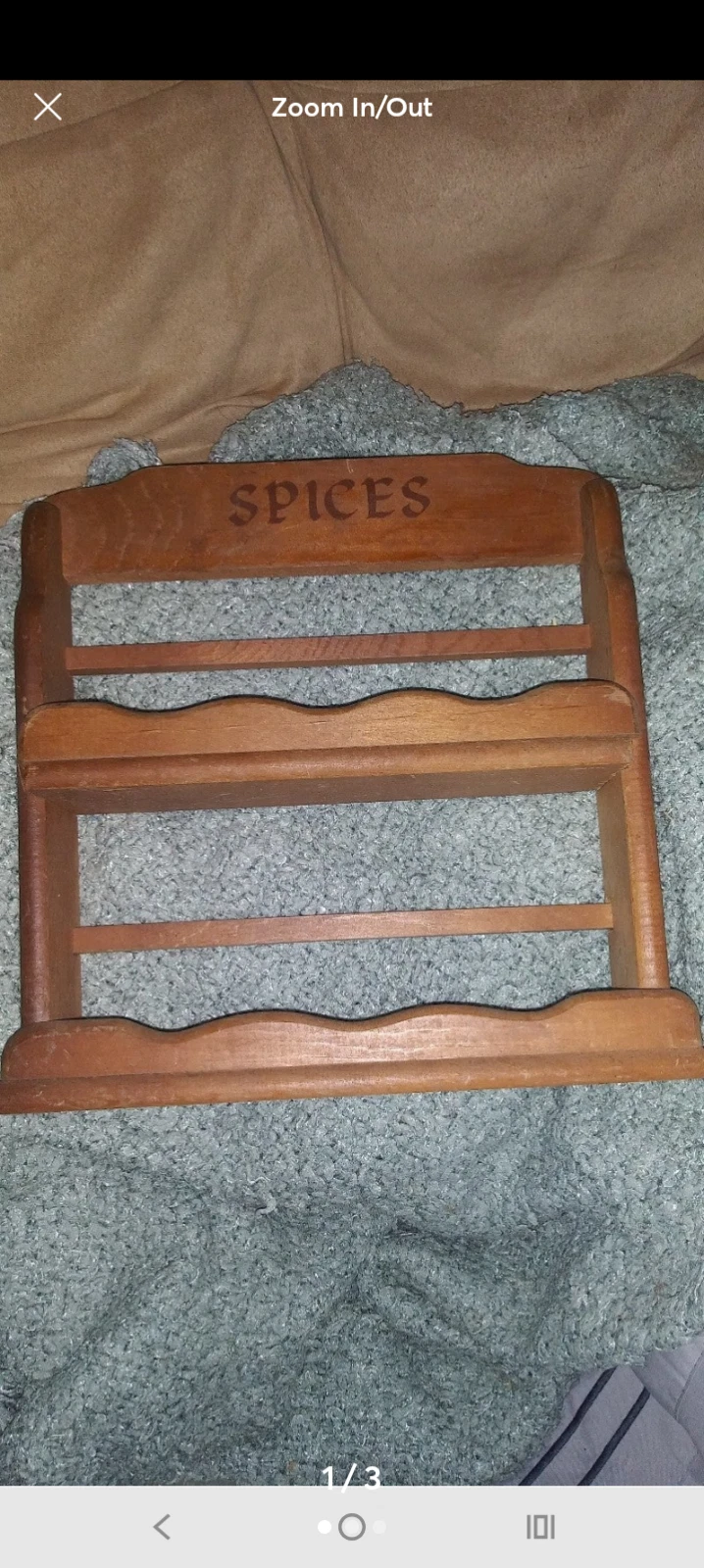 Vintage Wooden Spice Rack With 12 Glass Spice Bottles Kitchen Decor