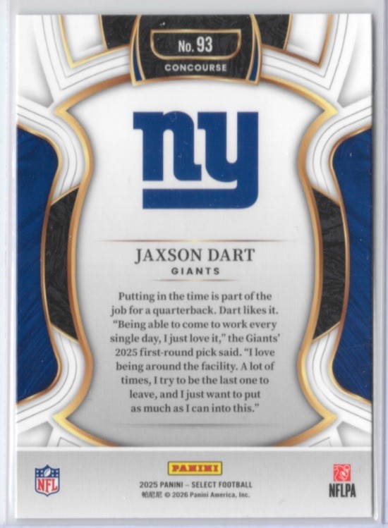2025 Select Jaxson Dart Concourse Level #93 RC | eBay