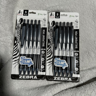 Pack De 3 Stylos Bille Zebra Z-Grip Flight - Pointe 1.2 Mm, Encre Noire, Corps Caoutchouc Confort - 4