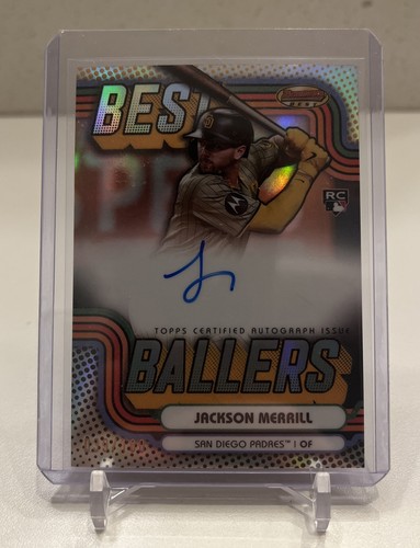 JACKSON MERRLL BLACK REFRACTOR Topps Chrome Cosmc AUTO RC /10 PSA 9