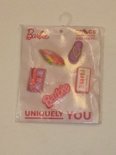 Barbie Shoe Charms Pink White Uniquely You 5 Charm Pack Crocs Jibbitz new
