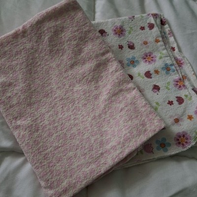 Carters Vintage Baby Blankets Set Of 3 Ducks,Lady Bugs,Animal Print Cotton