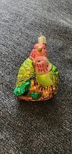 OWC Old World Christmas Love Birds Parrot Couple Blown Glass