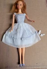 Vtg Barbie Movie Date #933 1963 Blue & White Stripe Doll Dress & Shoes NO DOLL