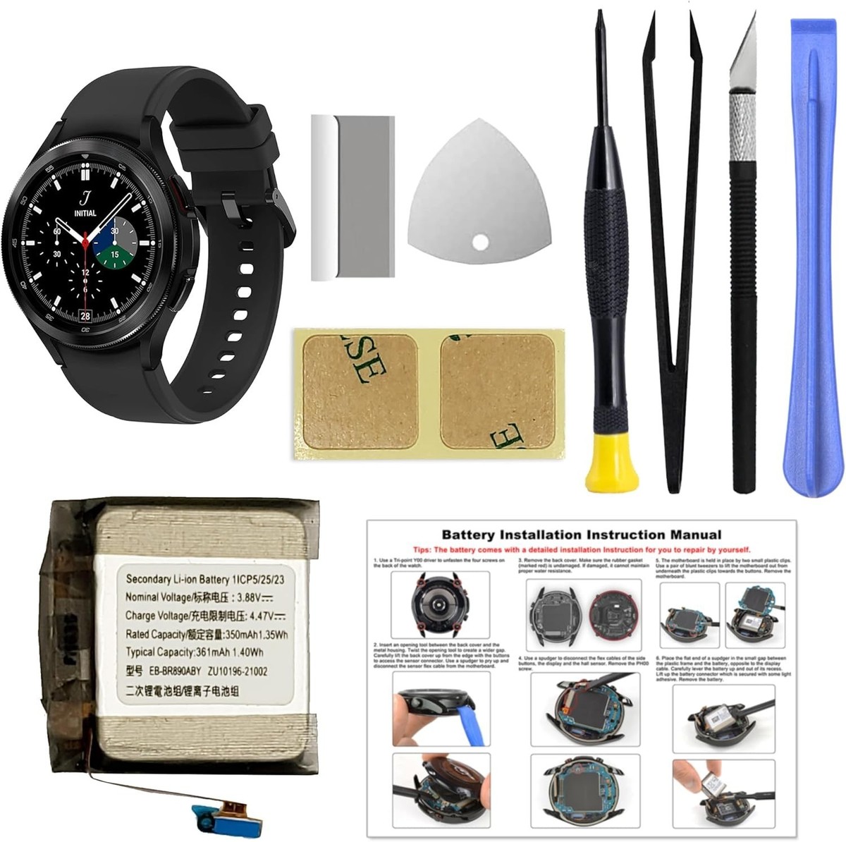 Galaxy Watch 4 Battery Replacement Kit Compatible with SM-R870 SM