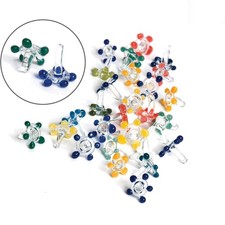 Clear Daisy Flower Glass Beads, 30 Count - Perfect for DIY Jewelry and Crafts