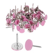 150Pcs Upholstery Tacks 11mmx17mm Flat Head Thumb Tack Pink